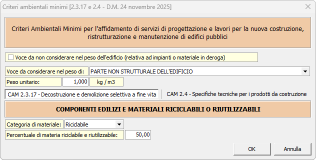 Dettaglio voce CAM