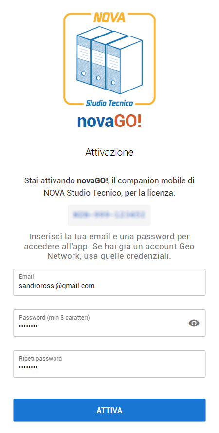 Attivazione licenza di novaGO!