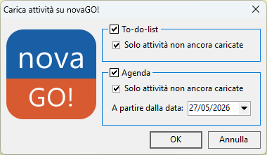 Finestra Carica attività su novaGO!