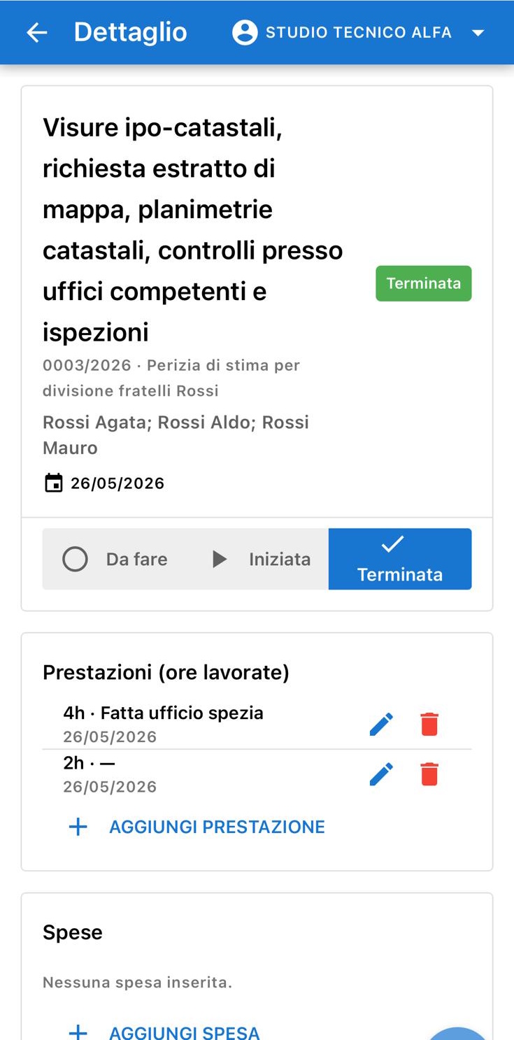Pagina di dettaglio attività